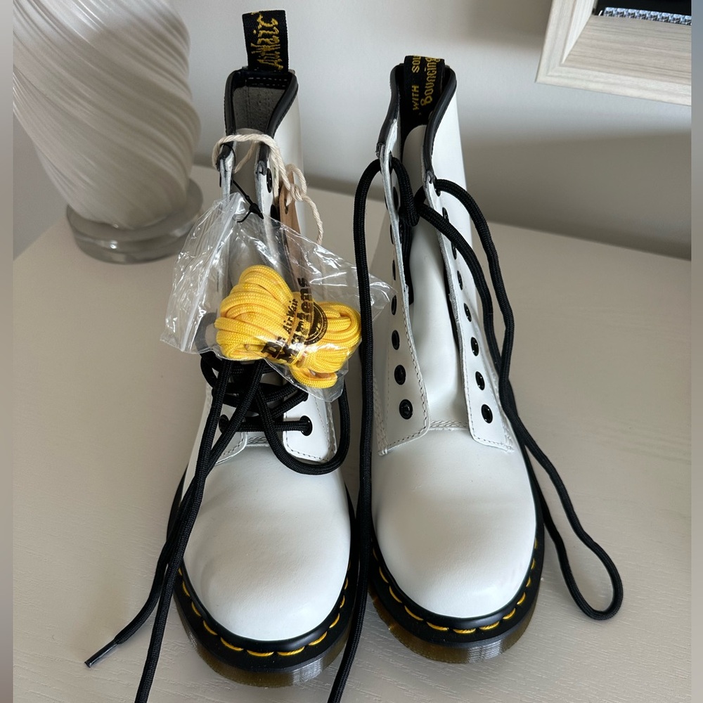 Never worn, brand new white Doc Martens size 6